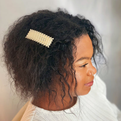 Golden Pearl Hair Barrette Set