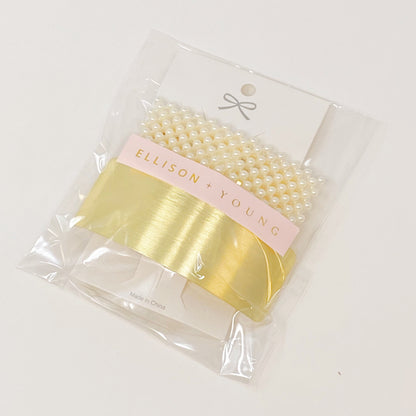 Golden Pearl Hair Barrette Set