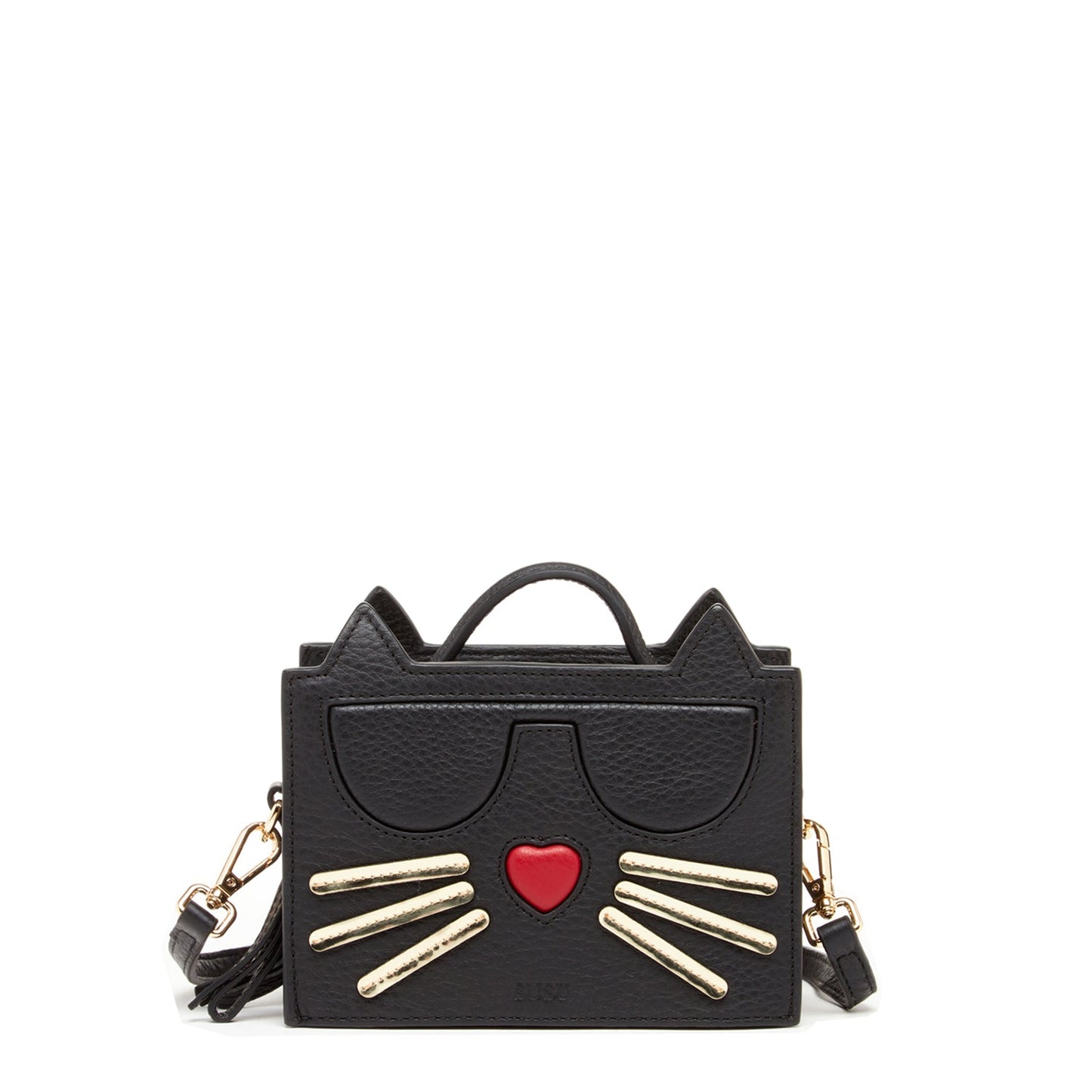 SUSU Leather Cat Bag Black Crossbody Purse Women's Handbag