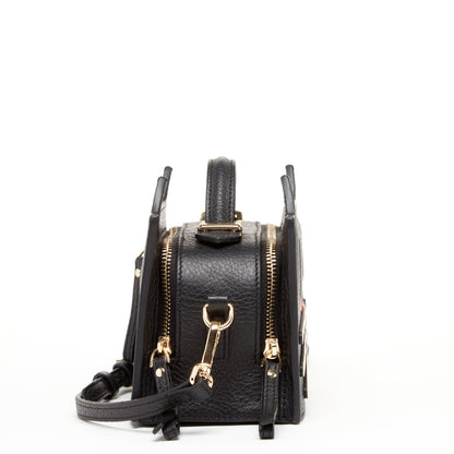 SUSU Leather Cat Bag Black Crossbody Purse Women's Handbag