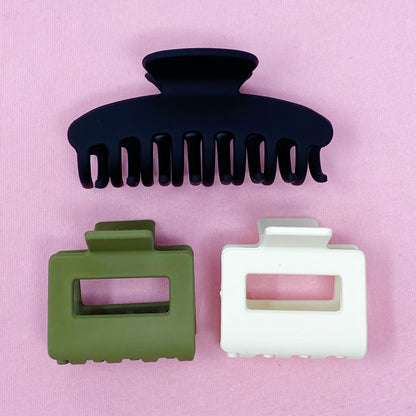 Matte Muted Hair Claw Set