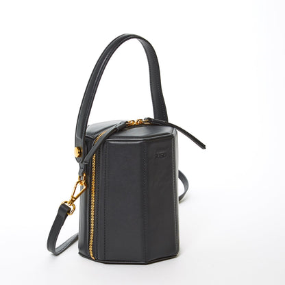 SUSU Black Purse Leather Bucket Bag Small Crossbody Purse Women's Handbag
