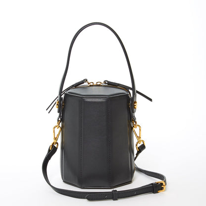 SUSU Black Purse Leather Bucket Bag Small Crossbody Purse Women's Handbag