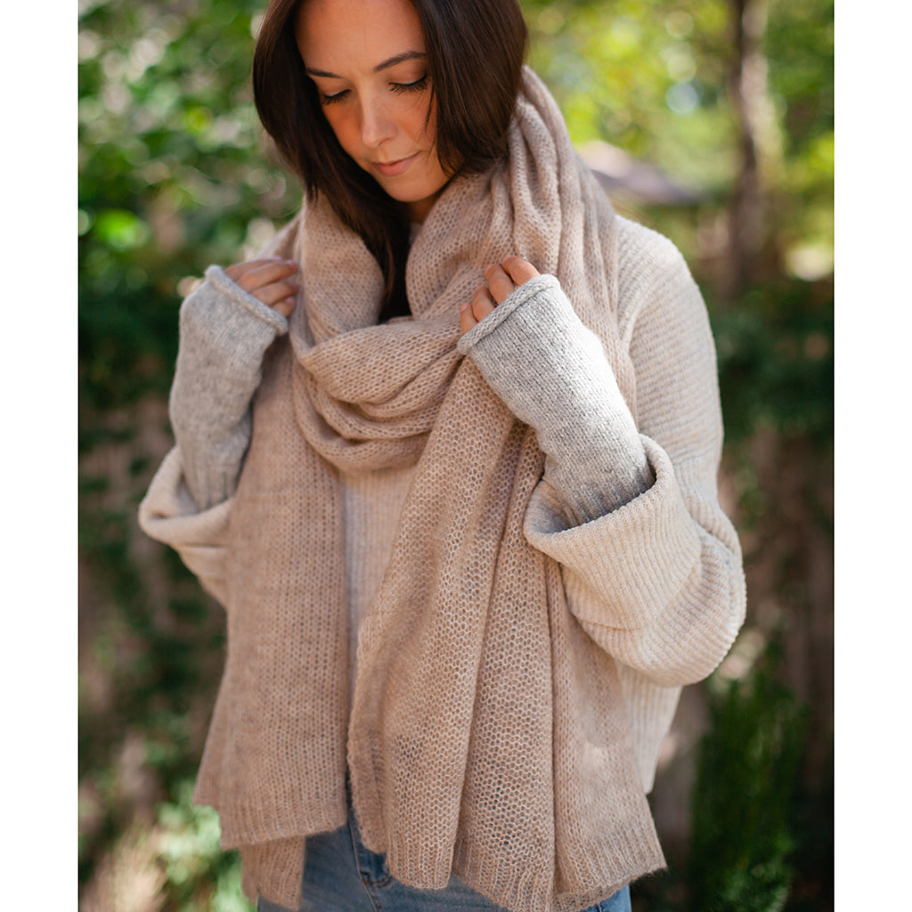 Gray Essential Knit Alpaca Gloves