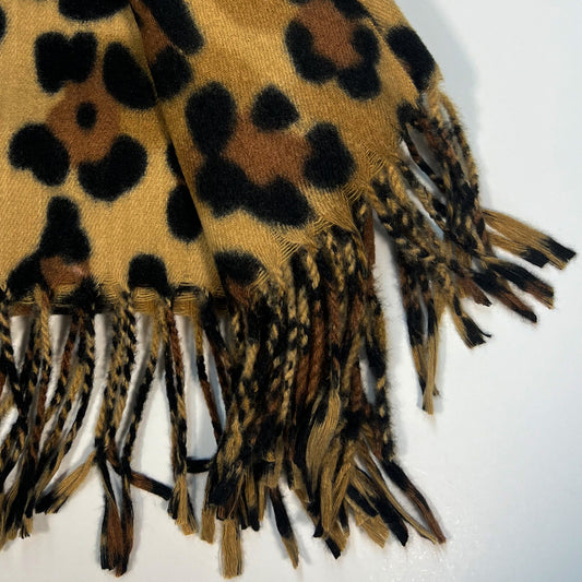 Black & Gold Leopard Scarf