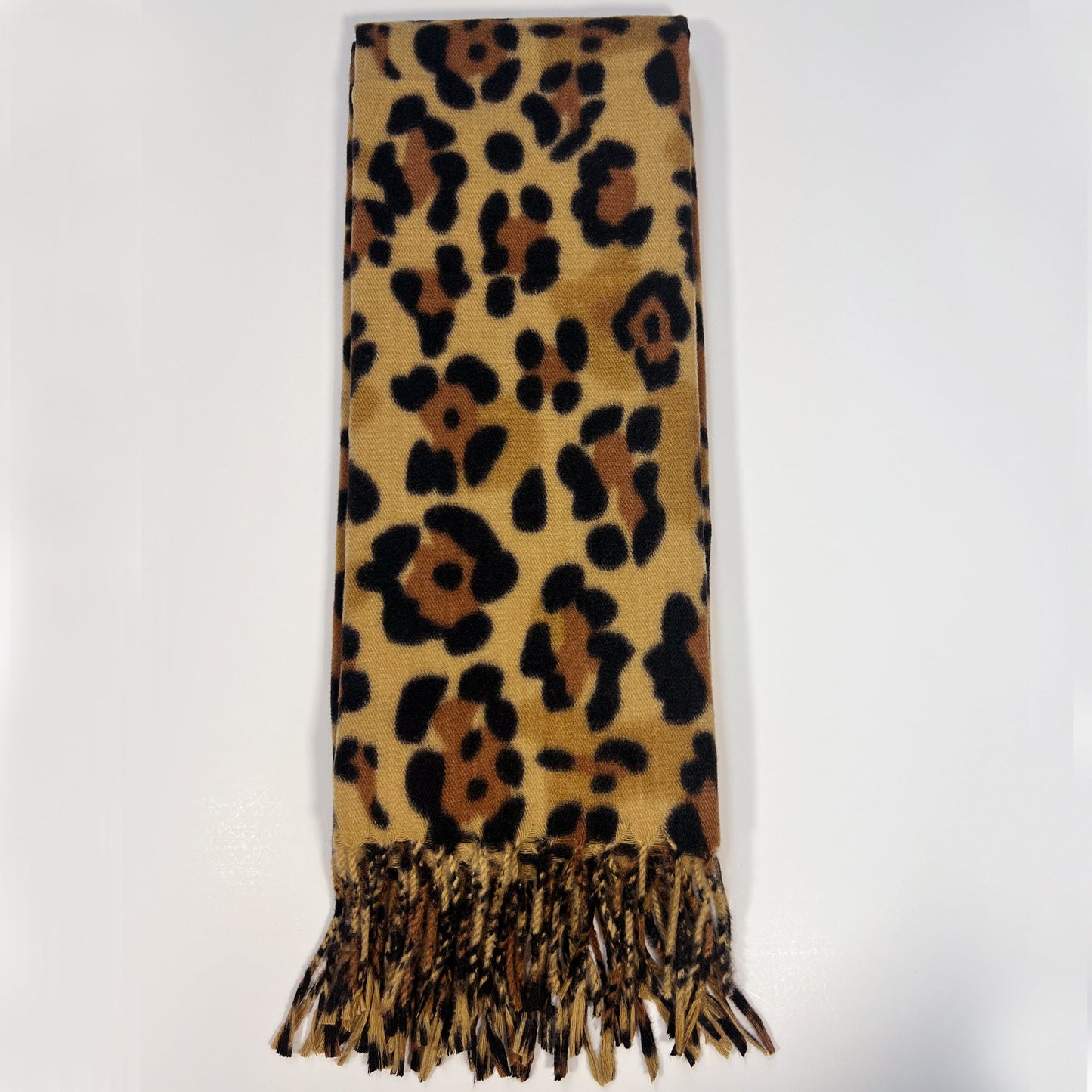 Black & Gold Leopard Scarf