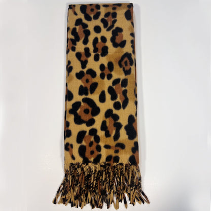 Black & Gold Leopard Scarf