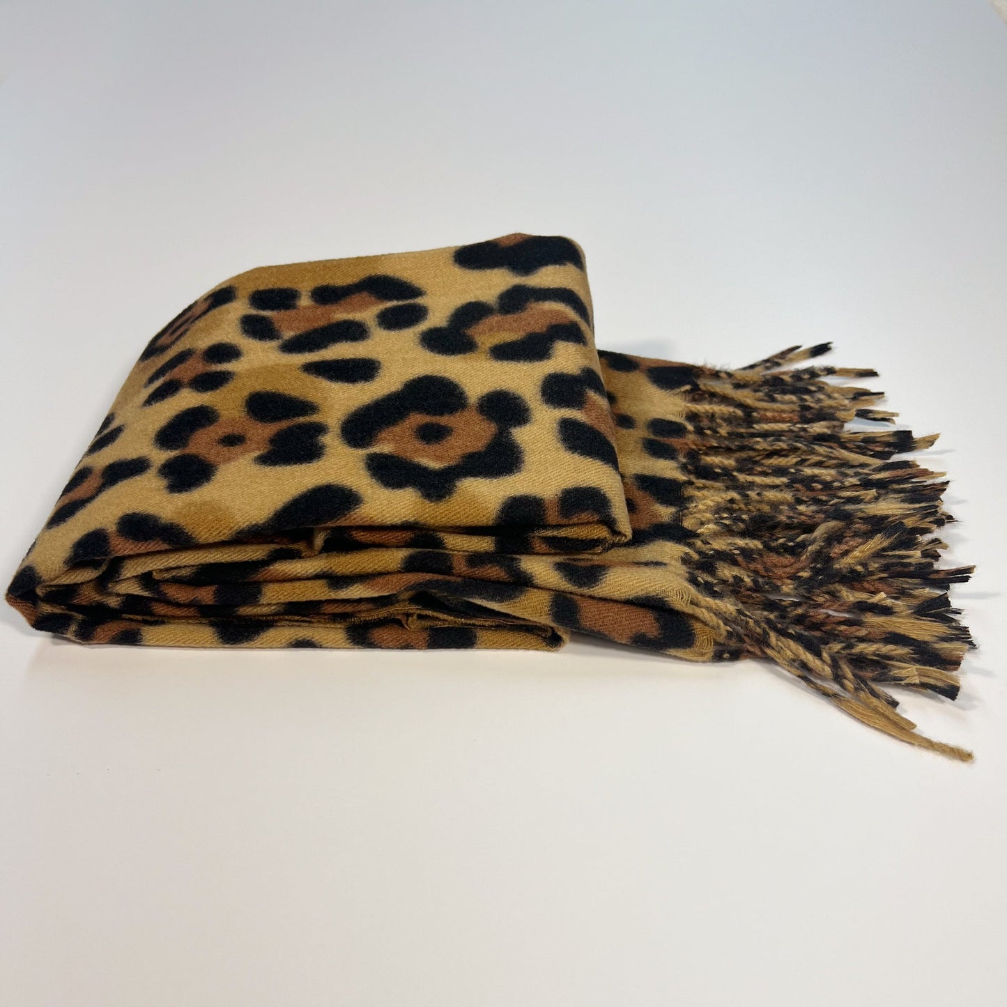 Black & Gold Leopard Scarf
