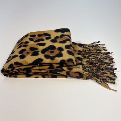 Black & Gold Leopard Scarf