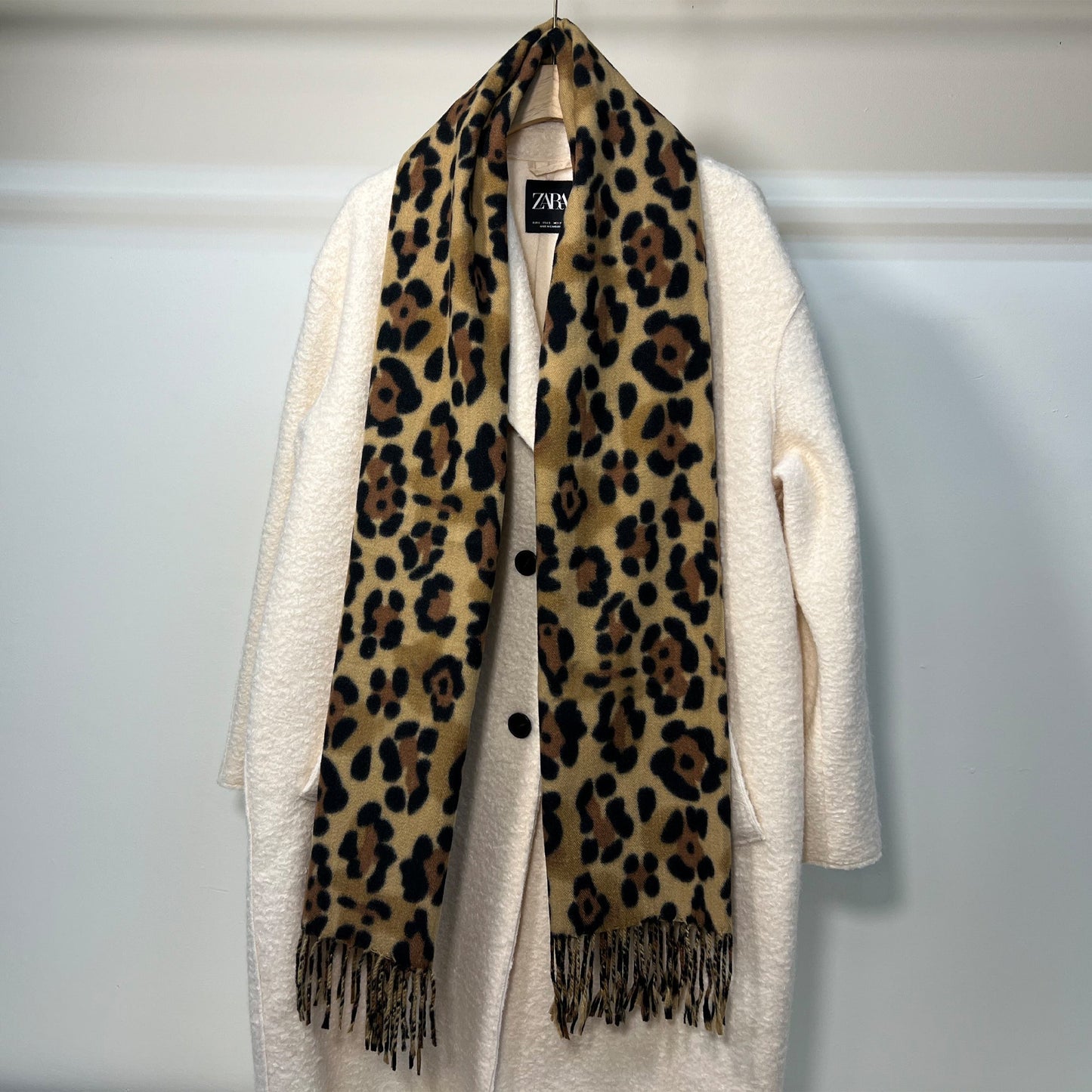 Black & Gold Leopard Scarf
